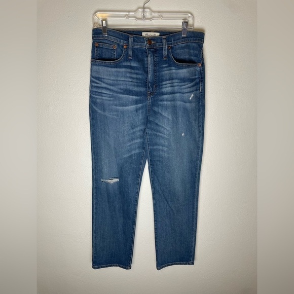 Madewell Distressed Classic Straight Jeans - Picture 3 of 9